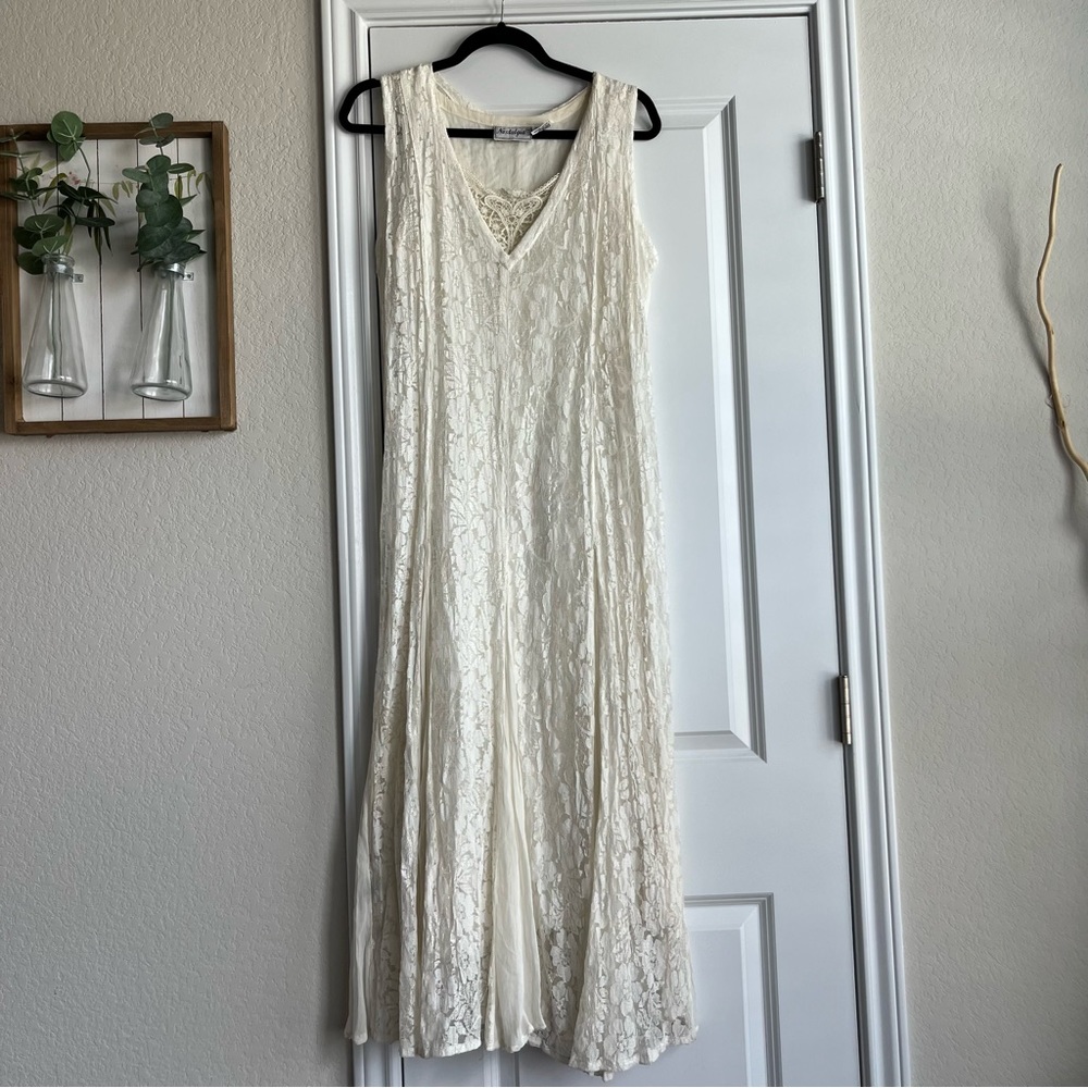 vintage 90s nostalgia lace ren fest bridal maxi dress